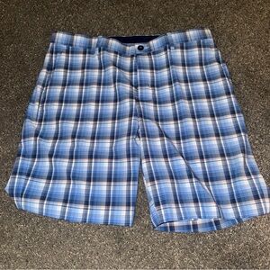Tommy Bahama Blue and White Plaid Men's Shorts